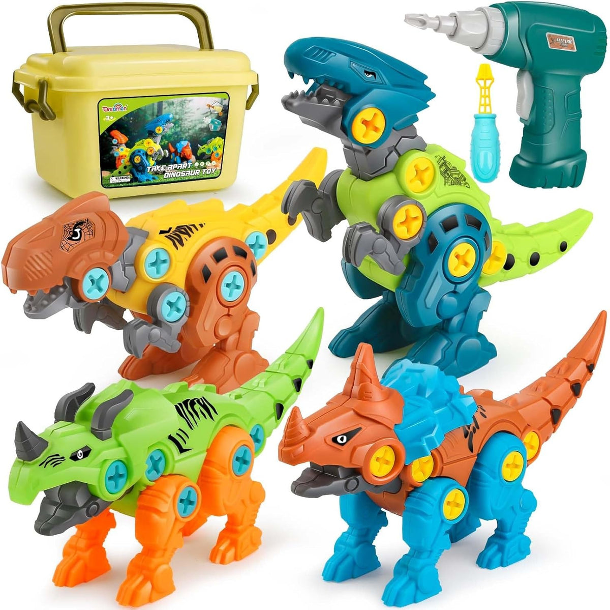 Dreamon Dinosaur Building Toys – DIY STEM Set with Electric Drill, Ages 3+