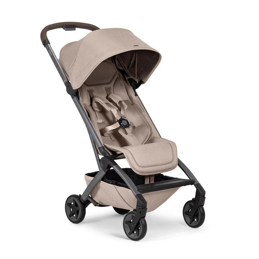 Joolz Aer2 Sandy Taupe compact lightweight travel stroller with foldable cabin-friendly pushchair design
